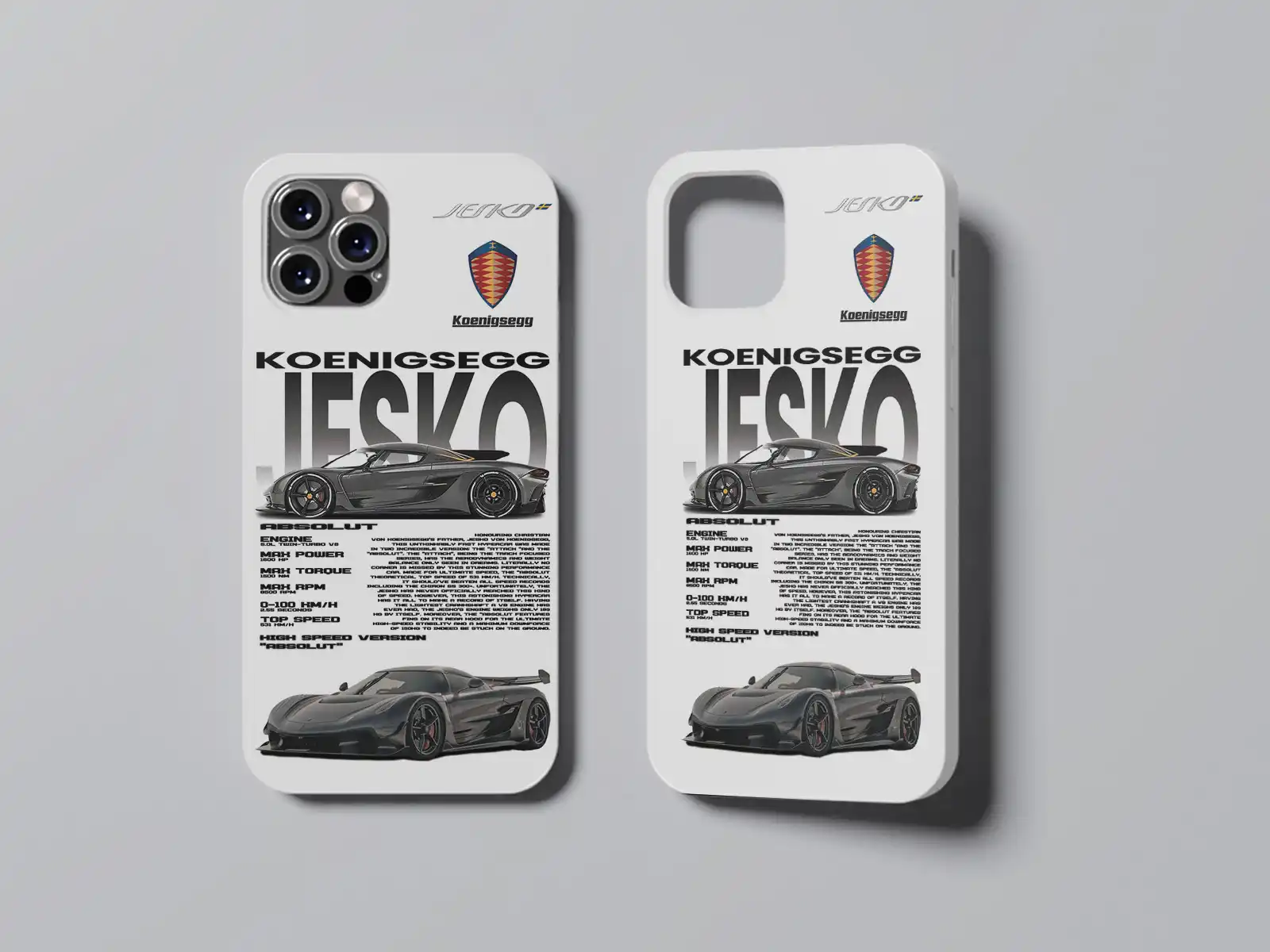 KOENIGSEGG JESKO Premium iPhone Funda Diseño